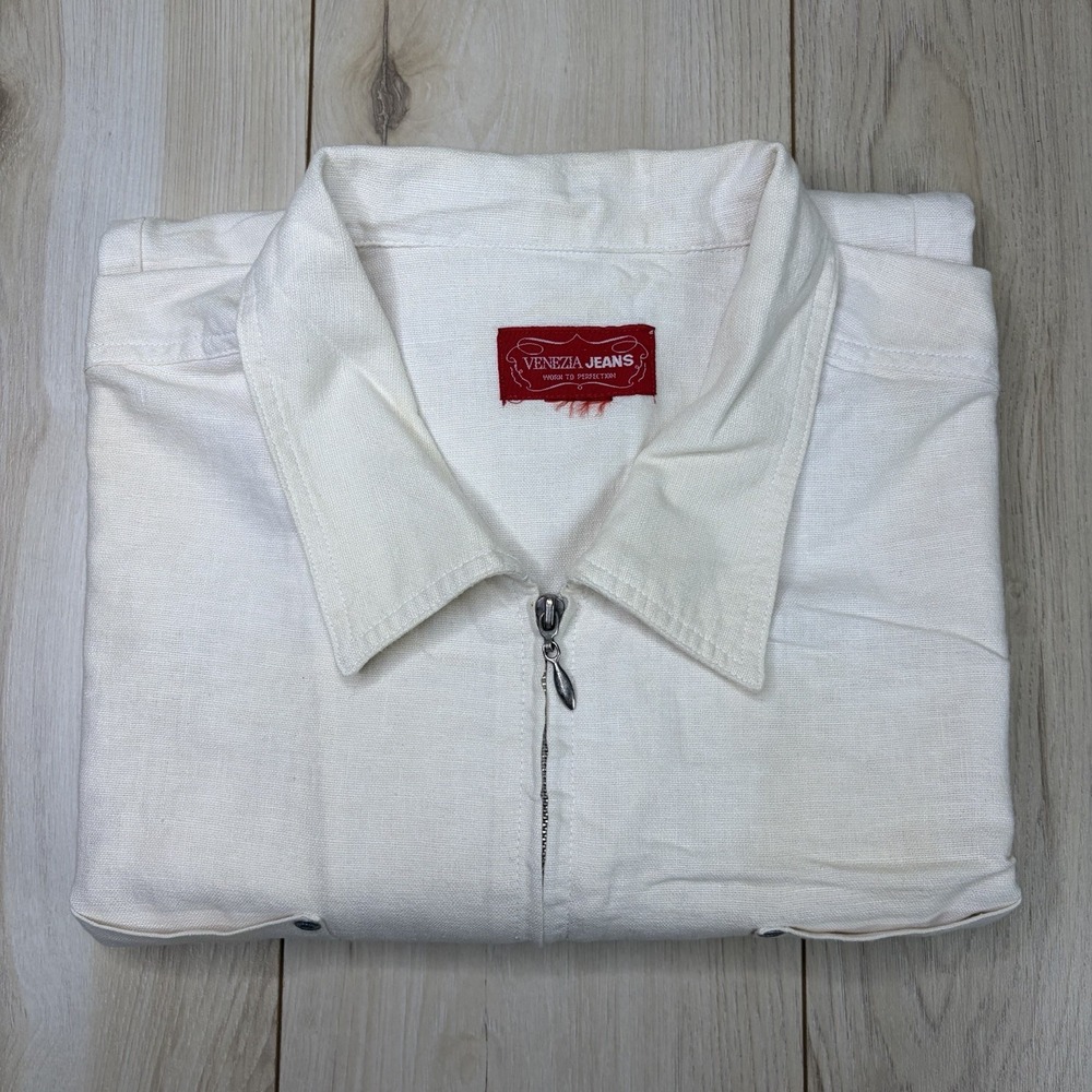 Vintage Venezia Jeans White Denim Jacket Shacket Women's 24/ 26
